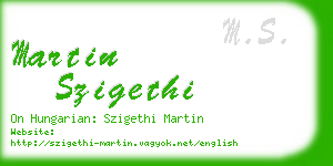 martin szigethi business card